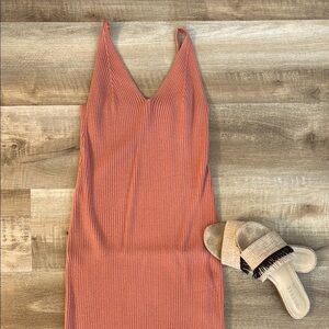 ✨Elegant Pink Ribbed Dress